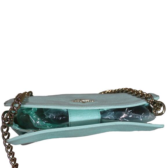 Kate Spade Baby Blue Leather Shoulder Bag with Gold Chain - Picture 9 of 10